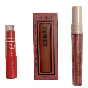 Bundle - Jason Wu Hot Fluff, ELF Hydrating Core Lip Shine, Sweet Shimmer gloss
